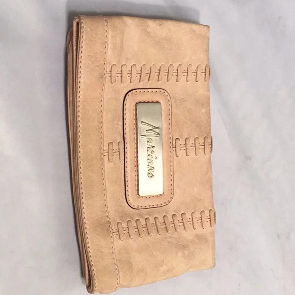 Marciano Angelique Foldover Blush Pink‎ / Dusty Rose Hand Clutch